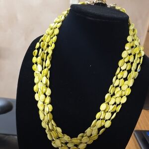 Vibrant Yellow Hong Kong Multi-Strand Necklace